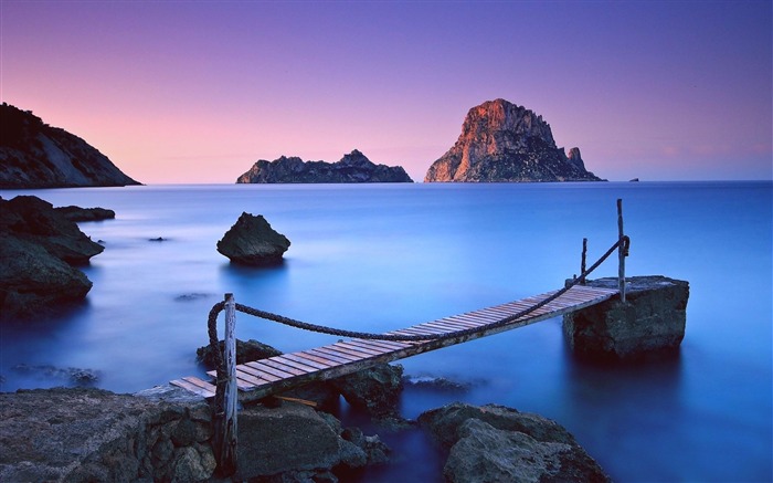 pier bridge rope sea horizon-Beautiful natural scenery wallpaper Views:14093 Date:2013/5/19 16:44:10