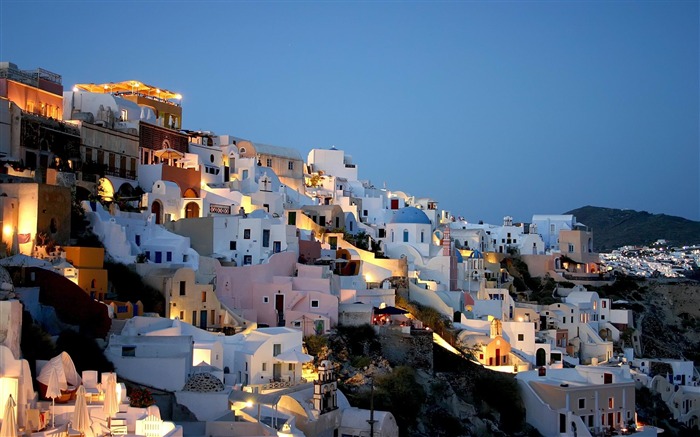 maisons blanches-Grèce Voyage photo fond d'écran Vues:11412