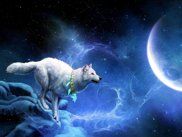 Queimadura de lua de chegadas de lobo - Desenho de fantasia HD wallpaper Visualizações:20082