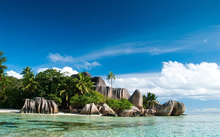 Cenário da ilha Bay-Seychelles HD wallpaper Visualizações:11701