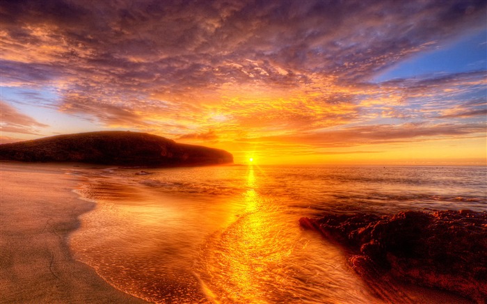 Beach Sunset Rays-Summer landscape wallpaper Views:14446 Date:2013/6/4 23:25:37