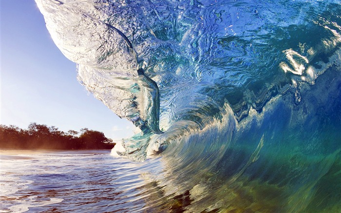 Belles vagues-Hawaiian Islands paysage Fond d'écran Vues:21786