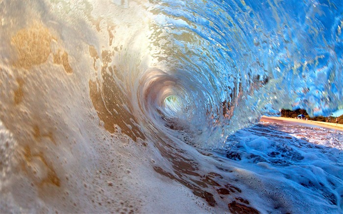 Bouclés vagues-Hawaiian Islands paysage Fond d'écran Vues:11874