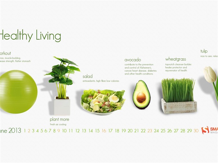 Healthy Living-June 2013 calendar desktop wallpapers Views:12050 Date:2013/6/1 10:12:17