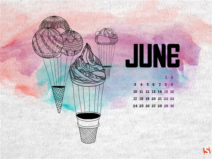 Ice Creams Away-June 2013 calendar desktop wallpapers Views:9890 Date:2013/6/1 10:15:01