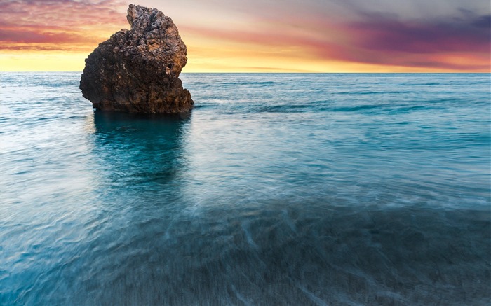 Fondo de pantalla de océano rock-verano paisaje Vistas:9708