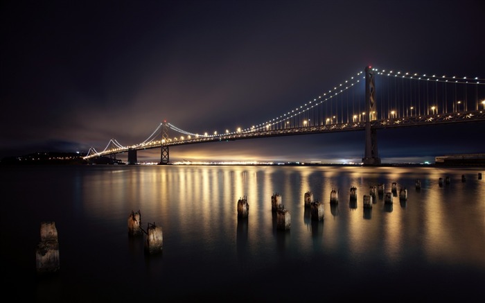 san francisco night bridge-Fotografia HD wallpaper Visualizações:10596