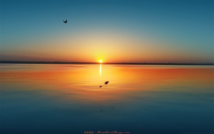 coucher de soleil sur le lac Siutghiol-La photographie de paysage fond d'écran Vues:11702