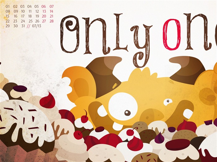 Only one-July 2013 calendar desktop wallpapers Views:8444 Date:2013/7/1 21:16:49