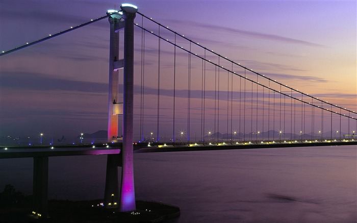 Tsing Ma Bridge em Hong Kong - papel de parede de temas do Windows Visualizações:11101