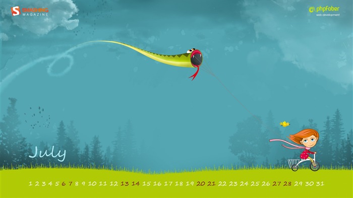 kite-July 2013 calendar desktop wallpapers Views:8936 Date:2013/7/1 21:21:45