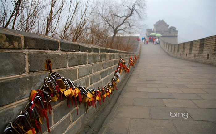 Great Wall with heart lock-September 2013 Bing wallpaper Views:7884 Date:2013/9/7 22:26:58