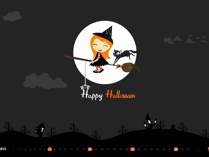 Happy Halloween-October 2013 Calendar Wallpaper Views:8749 Date:2013/9/30 8:36:59