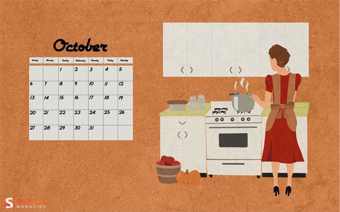 Retro October-October 2013 Calendar Wallpaper Views:7394 Date:2013/9/30 8:40:48