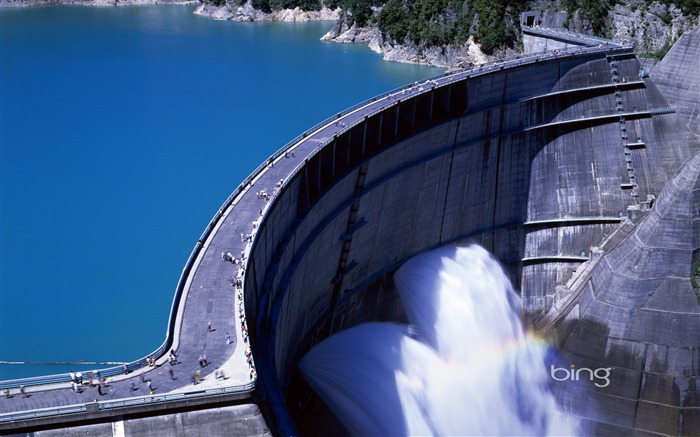 Spectacular dam-September 2013 Bing wallpaper Views:10945 Date:2013/9/7 22:30:10