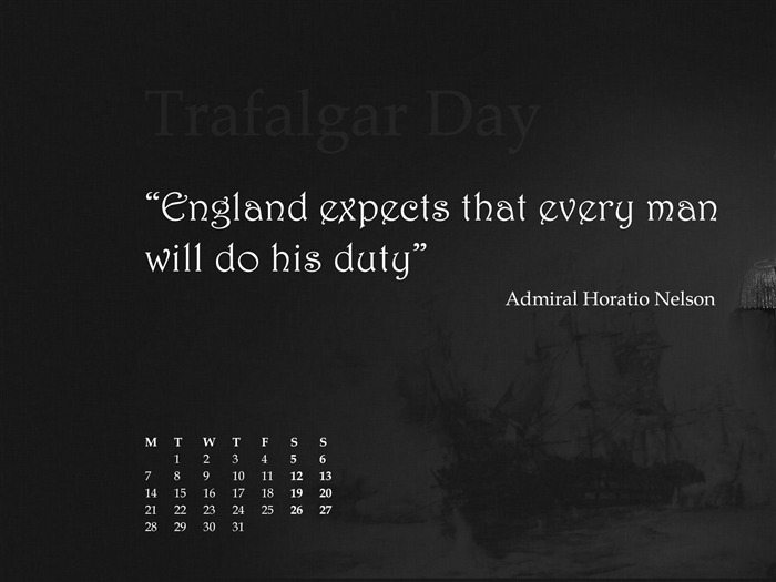 Trafalgar Day-October 2013 Calendar Wallpaper Views:7180 Date:2013/9/30 8:43:03