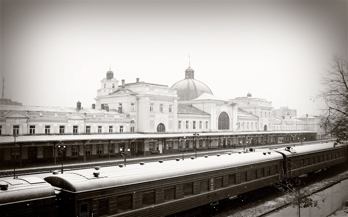 ciudad ferrocarril estación de tren invierno-City Travel fondo de pantalla HD Vistas:9166