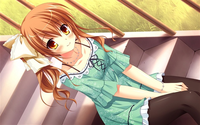 menina jovem sentar vestido-Anime HD Wallpaper Visualizações:13881