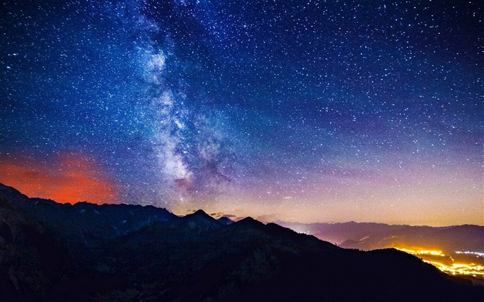 montagnes de la Voie Lactée-Nature HD Fond d'écran Vues:16799