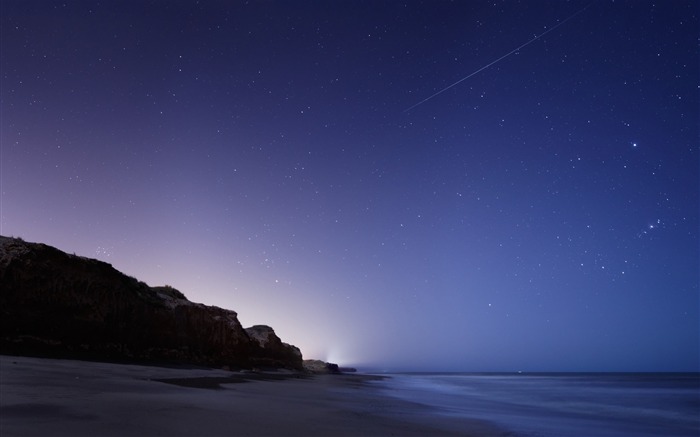 estrellas noche crepúsculo-paisaje foto HD fondo de pantalla Vistas:9843