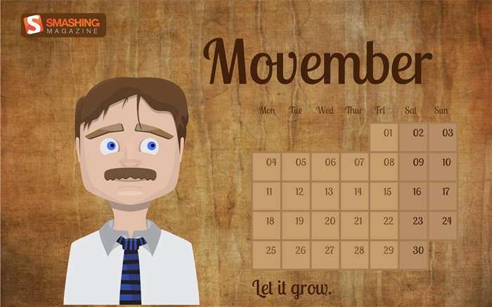 Movember  - 十一月2013日曆壁紙 查看次數:8637