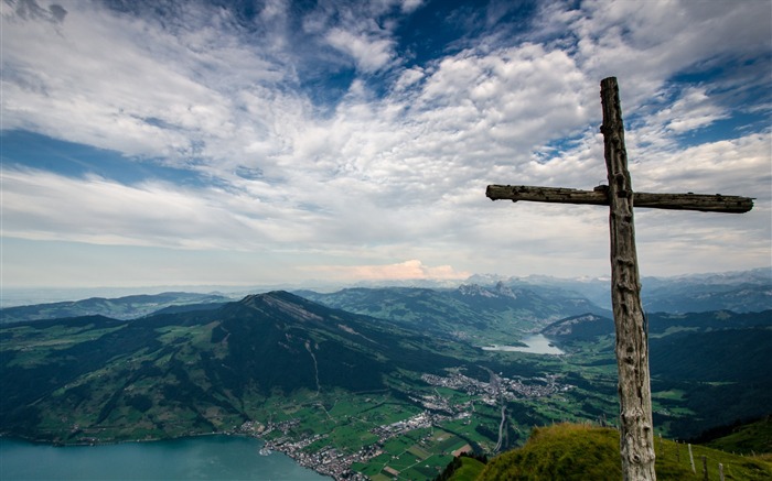 Rigi-European landscape fondo de pantalla Vistas:9249