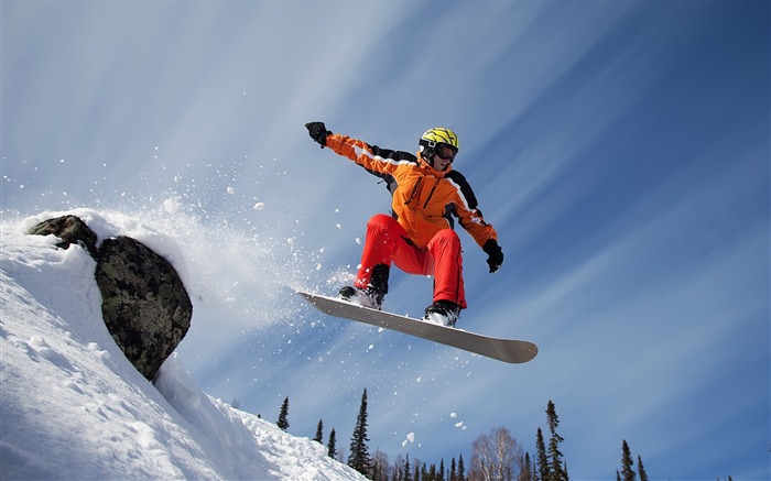 extremo snowboarder-Sports fondo de pantalla HD Vistas:7606