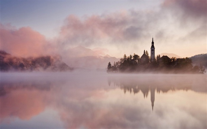 château d'eau brouillard matin-Nature HD Fond d'écran Vues:11315