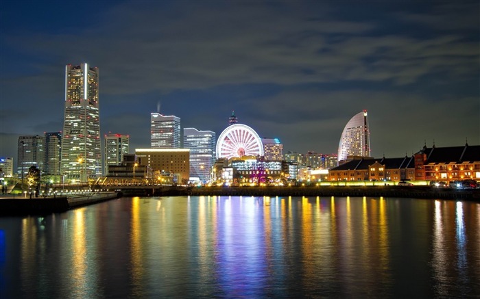 japón cielo yokohama-cities fondo de pantalla HD Vistas:15078