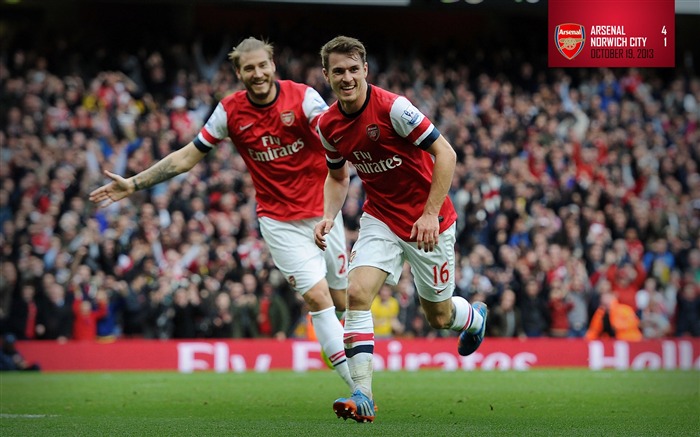 Arsenal 4-1 Norwich City-2013-2014 fonds d'écran Vues:9339