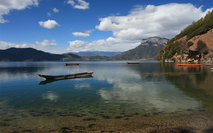 Belle Chine Lac Lugu paysage Fond d'écran Vues:8746