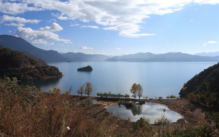 Belle Chine Lac Lugu paysage Fond d'écran Vues:8290