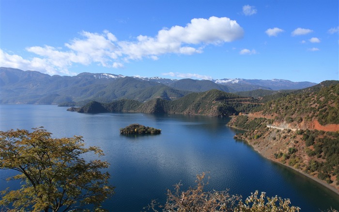 美しい中国鹿谷湖の風景壁紙 ブラウズ:27240