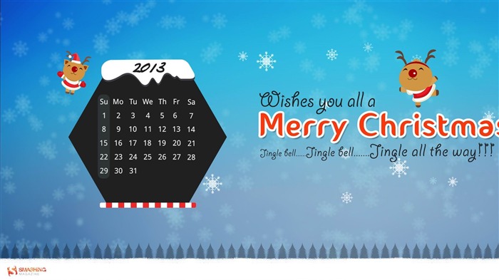 Merry Christmas-December 2013 Calendar Wallpaper Views:7312 Date:2013/11/30 6:22:31