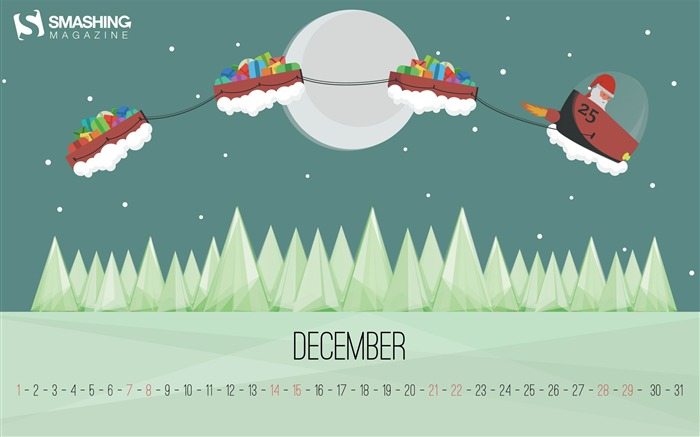 Modern Santa-December 2013 Calendar Wallpaper Views:9727 Date:2013/11/30 6:24:06