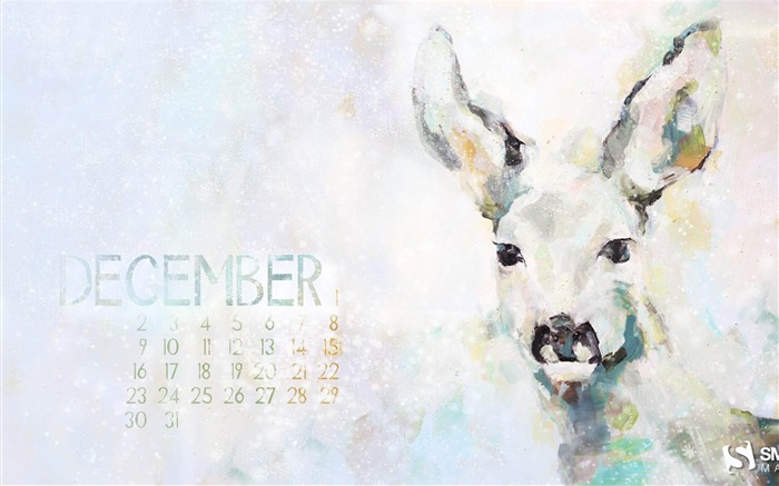 The Deer In My Garden-December 2013 Calendar Wallpaper Views:6942 Date:2013/11/30 6:32:46