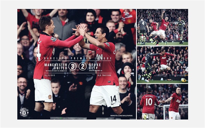 United 3 Stoke City 2-2013-2014 temporada Fondo de pantalla HD Vistas:6719