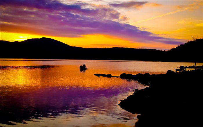 soir promenade en bateau-Paysage HD fond d'écran Vues:10026