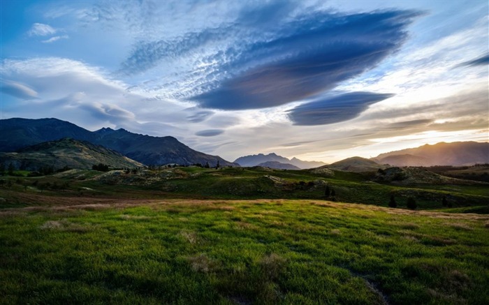 herbe ciel nuages ​​d'été-Paysage Fond d'écran Vues:9513