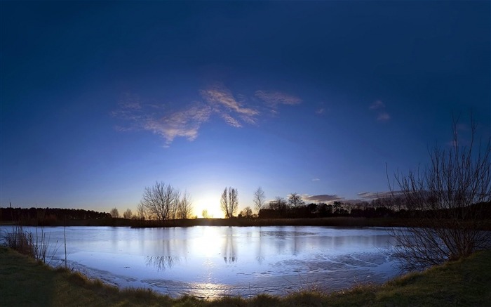 diminution du lac soir étang-HD fonds d'écran Vues:7729