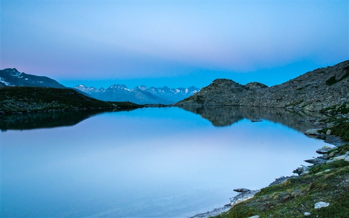 lac montagnes de toit-HD fonds d'écran Vues:7658