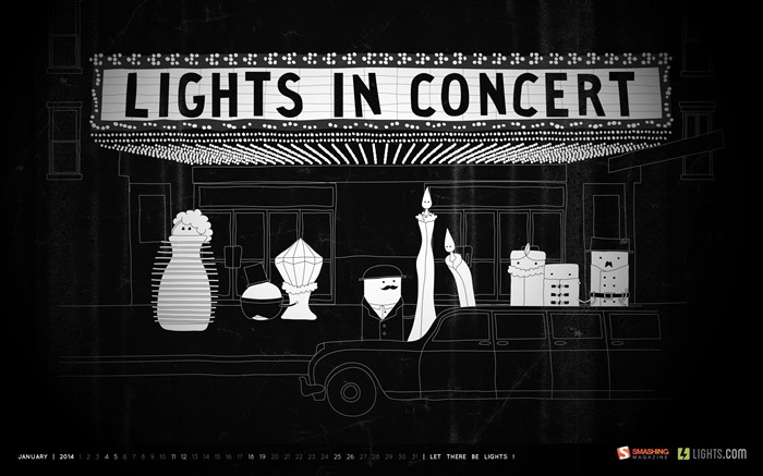 Lights In Concert-Janvier 2014 calendrier fond d'écran Vues:6419