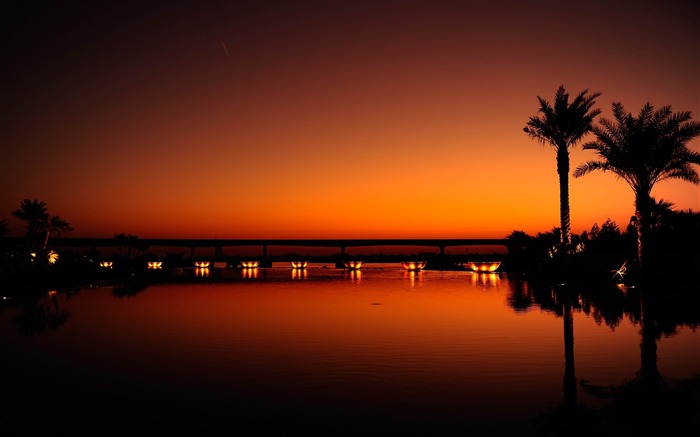 dubai nuit soir le coucher du soleil-Paysage HD Fonds d'écran Vues:12214