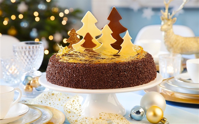 vacances de noël nouvelle année gâteau de dessert-vacances Fond d'écran Vues:9927