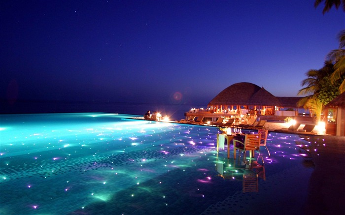 Maldives tropical bungalows-Scenery HD Wallpapers Visualizações:15221