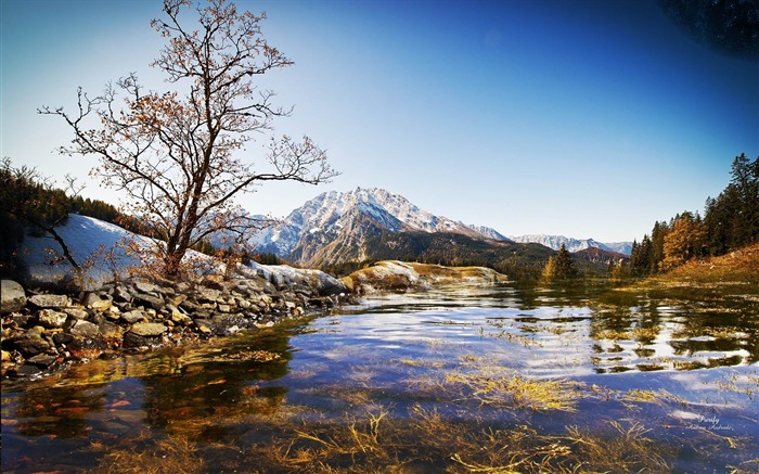 montanhas árvores rios água transparente-Imagens HD Wallpaper Visualizações:10661