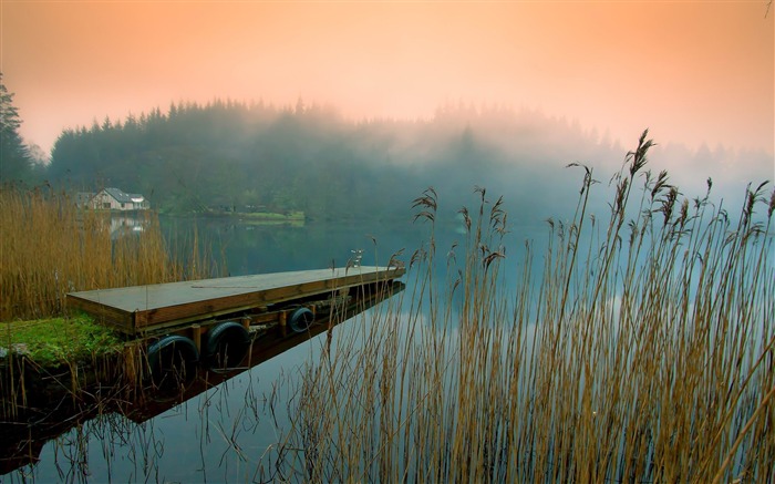 lake pontoon bridge-HD fondo de pantalla Vistas:9913