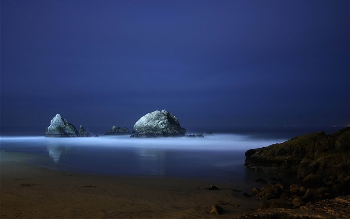 coast stones fog evening-Photo Wallpaper Views:8558 Date:2014/2/8 8:55:13