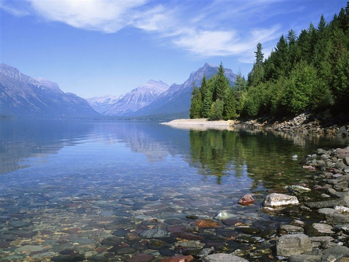 eau pierres lac de côte-Paysage Fond d'écran Vues:11715