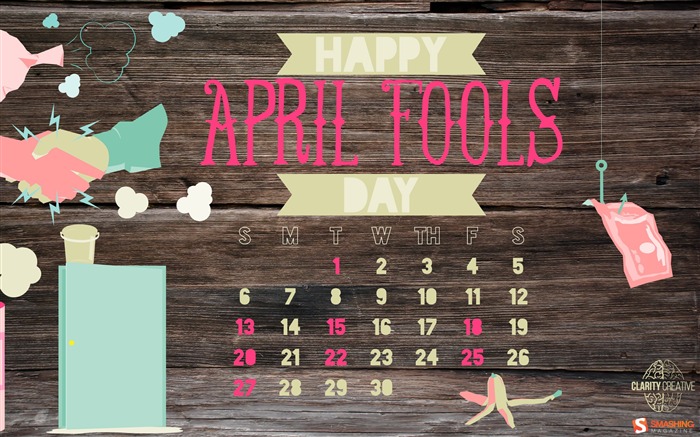 Papel de parede do calendário April Fools Day-April 2014 Visualizações:8458